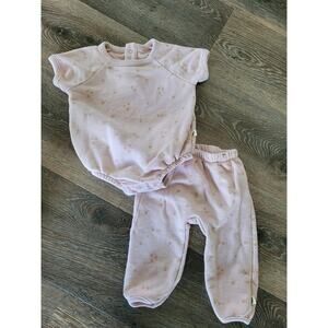 Easy Peasy Baby Girl Pink Flower Outfit Shirt and Pants Comfy size 6-9 months #1